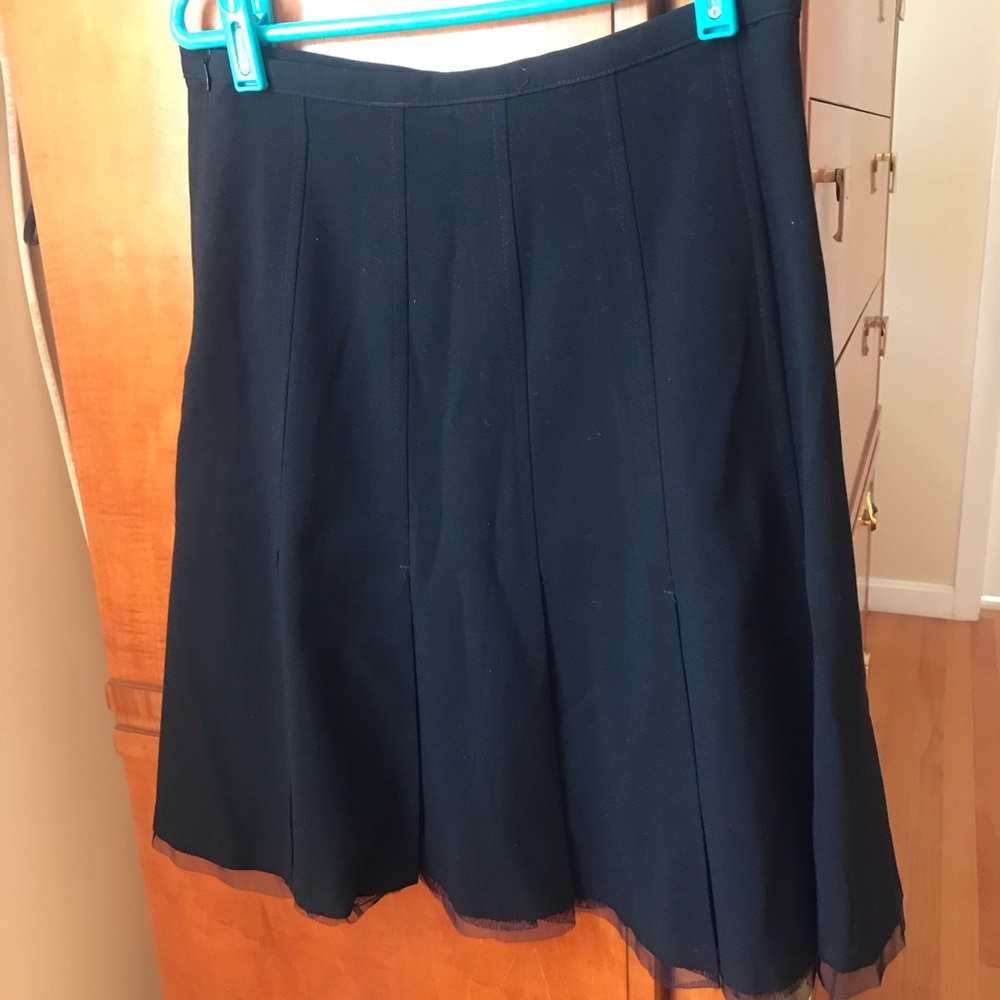 Black skater skirt with tulle trim